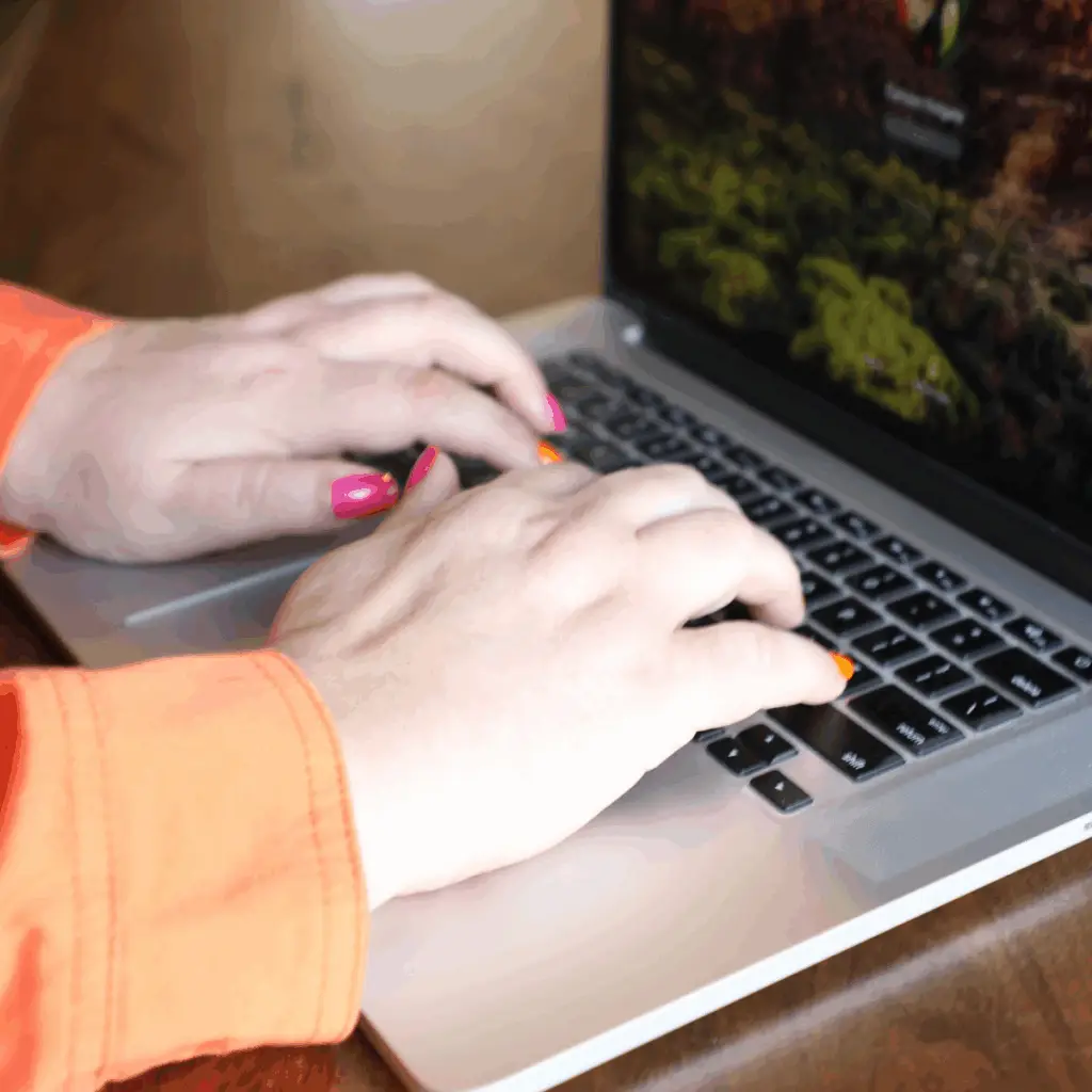 Hands typing